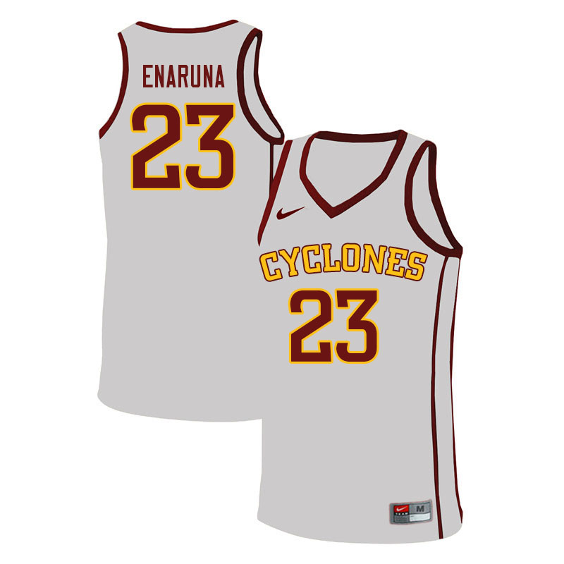 Men #23 Tristan Enaruna Iowa State Cyclones College Basketball Jerseys Sale-White